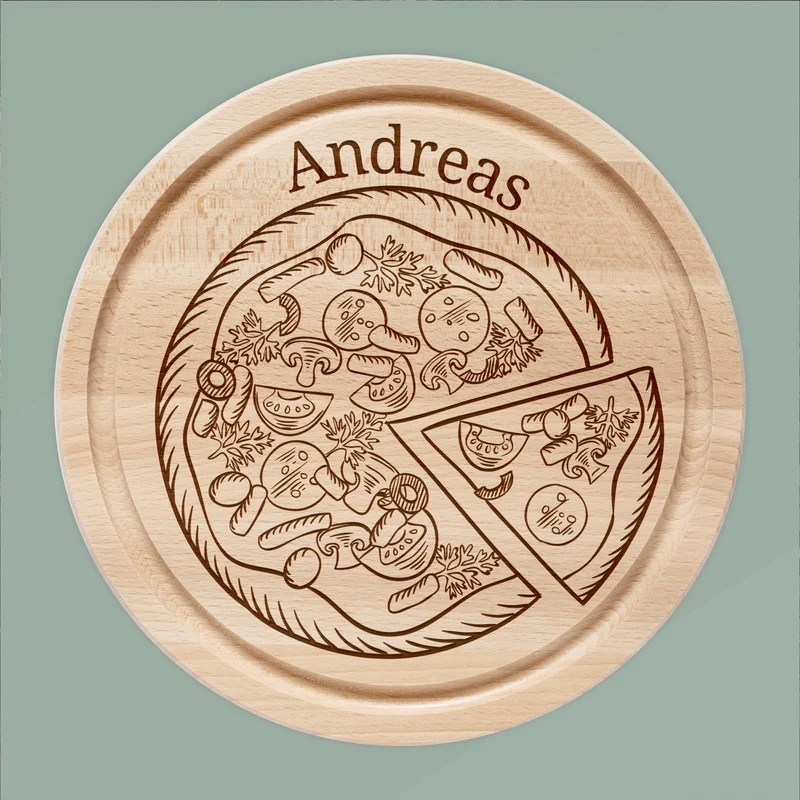 Rundes Holzbrett - Pizza