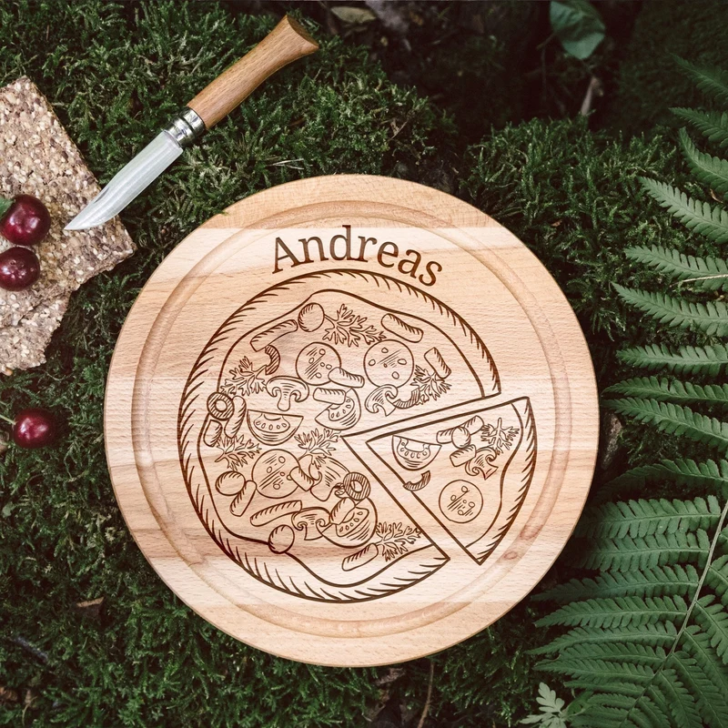 Rundes Holzbrett - Pizza
