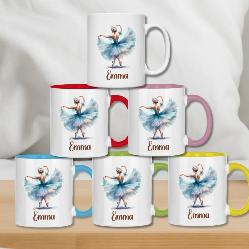 Kindertasse personalisiert – Ballerina Tasse mit Namen für Mädchen
