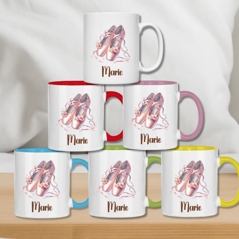 Kindertasse personalisiert – Ballerina Tasse mit Namen für Mädchen