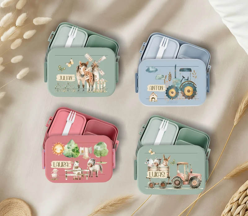 Brotdose Kinder Bauernhof – Lunchbox mit Name