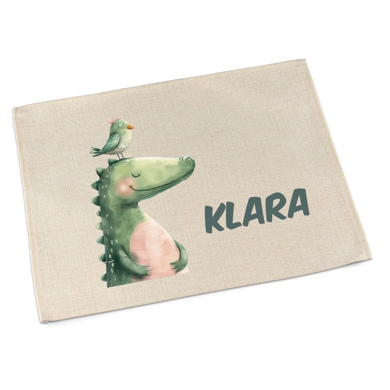 Personalisierbares Platzdeckchen Kinder – Tiger, Pinguin & Panda