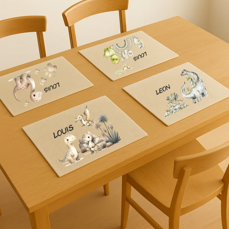 Tischset Dino – Platzdeckchen Kinder personalisiert, waschbar
