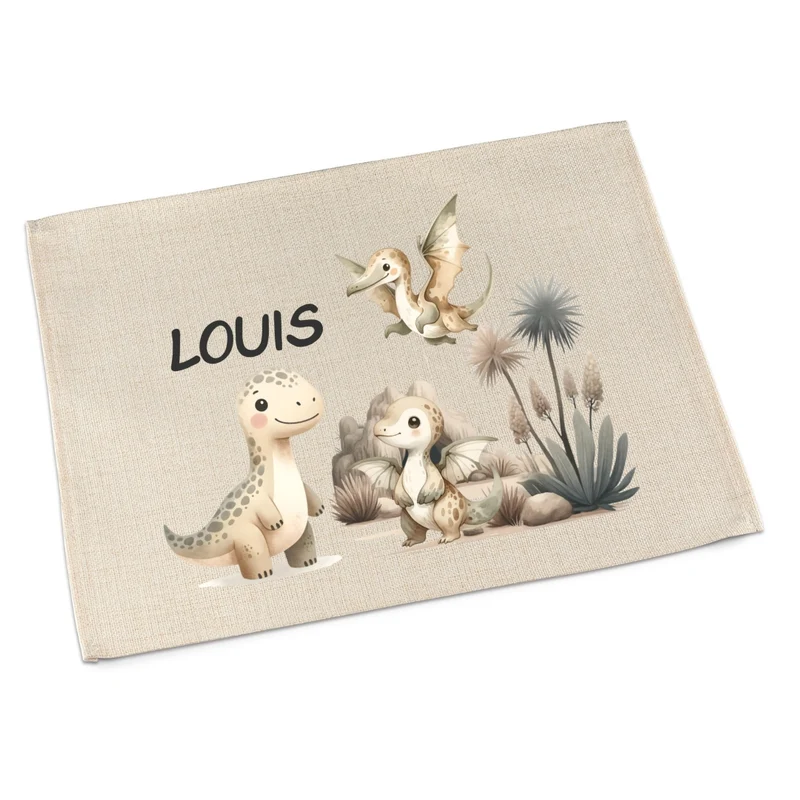 Tischset Dino – Platzdeckchen Kinder personalisiert, waschbar