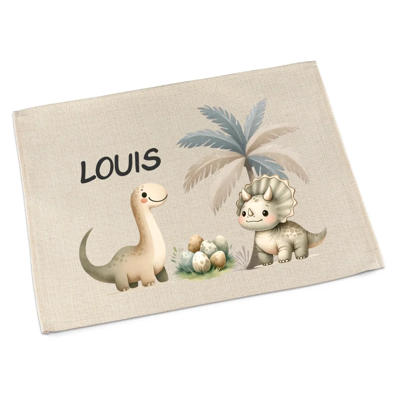 Tischset Dino – Platzdeckchen Kinder personalisiert, waschbar