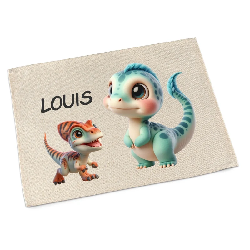 Tischset Dino – Platzdeckchen Kinder personalisiert, waschbar