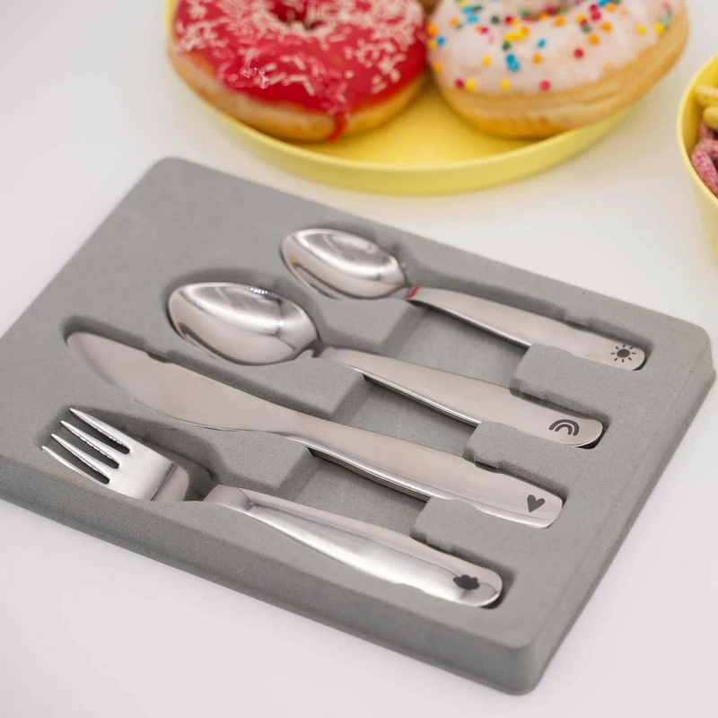 Kinderbesteckset mit Gravur - Regenbogen Motiv