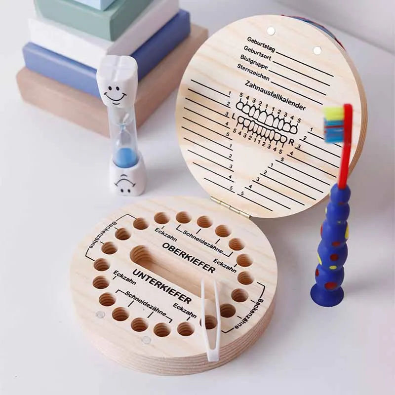 Personalisierte Milchzahndose aus Holz mit Foto & Namen - Zahnbox für Kinder | Zahndose für Milchzähne - Baby Zahnfee Geschenk & Andenken zur Taufe