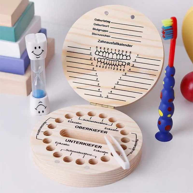 Personalisierte Milchzahndose aus Holz mit Namen - Zahnbox mit Zahnfee für Kinder | Zahndose für Milchzähne - Baby Geschenk & Andenken zur Taufe