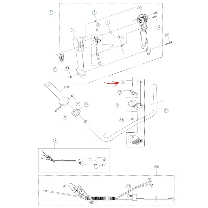 VITE MANOPOLA PER FERMO IMPUGNATURA DECESPUGLIATORE HUSQVARNA 345-535-545-555 E FC 2256