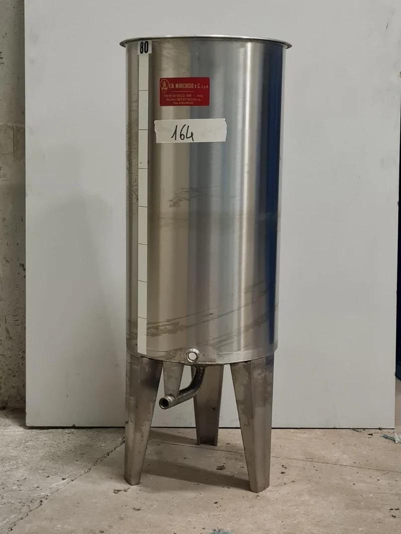 SERBATOIO INOX LT 80 CON COPERCHIO FONDO CONICO - OUTLET164