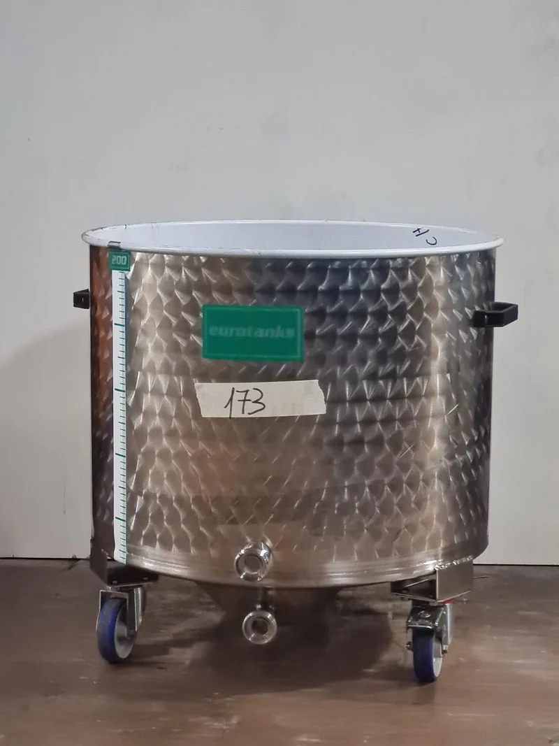 SERBATOIO INOX CON RUOTE LT 200B FONDO BOMBATO - OUTLET173