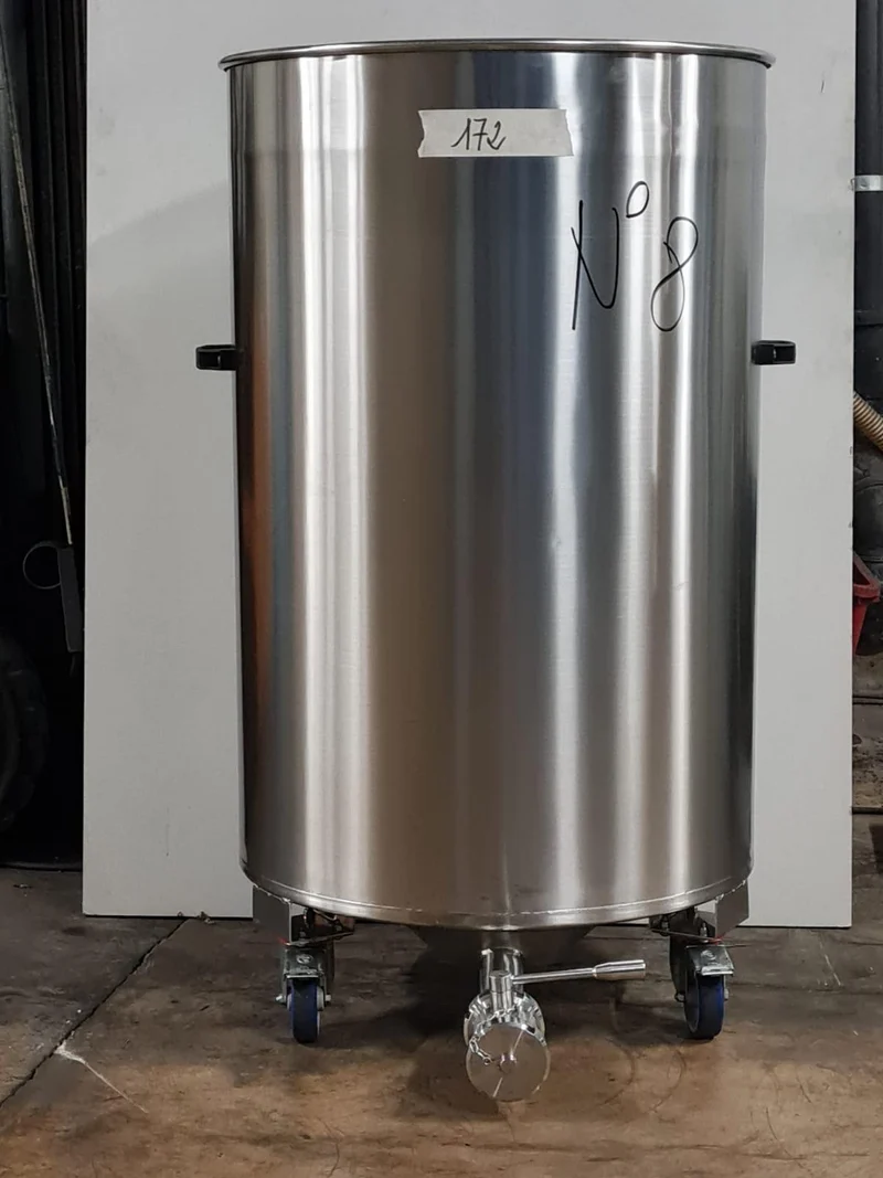 SERBATOIO INOX CON RUOTE LT 300A FONDO BOMBATO - OUTLET172