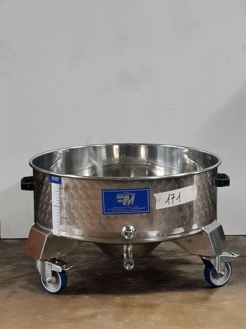 SERBATOIO INOX CON RUOTE LT 100 FONDO BOMBATO - OUTLET171