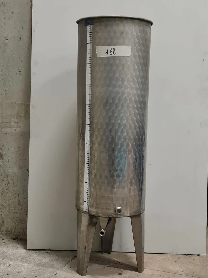SERBATOIO INOX LT 100A CON COPERCHIO FONDO CONICO - OUTLET168
