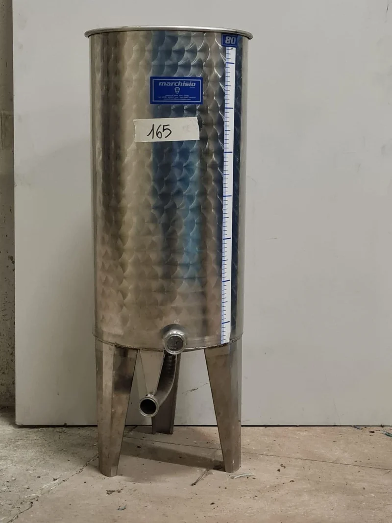 SERBATOIO INOX LT 80 CON COPERCHIO FONDO CONICO - OUTLET165