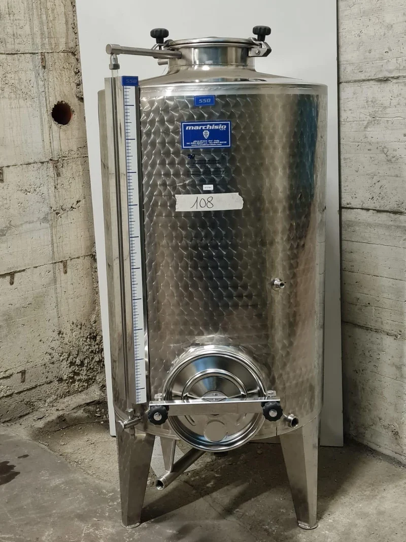 SERBATOIO INOX STOCCAGGIO LT 550 FONDO CONICO - OUTLET108