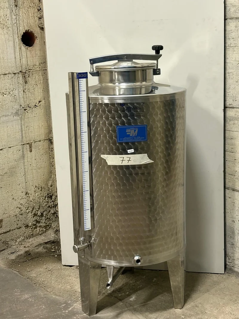 SERBATOIO INOX STOCCAGGIO LT 300 FONDO CONICO - OUTLET77