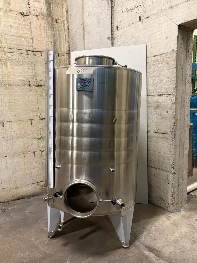 SERBATOIO INOX STOCCAGGIO CON FASCIA LT 1000 FONDO CONICO - OUTLET60