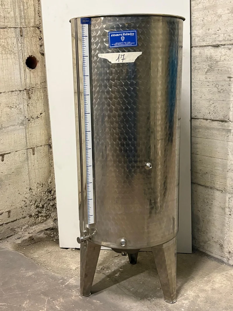 SERBATOIO INOX SEMPREPIENO AD ARIA LT 400A FONDO BOMBATO CON PIEDI - OUTLET17