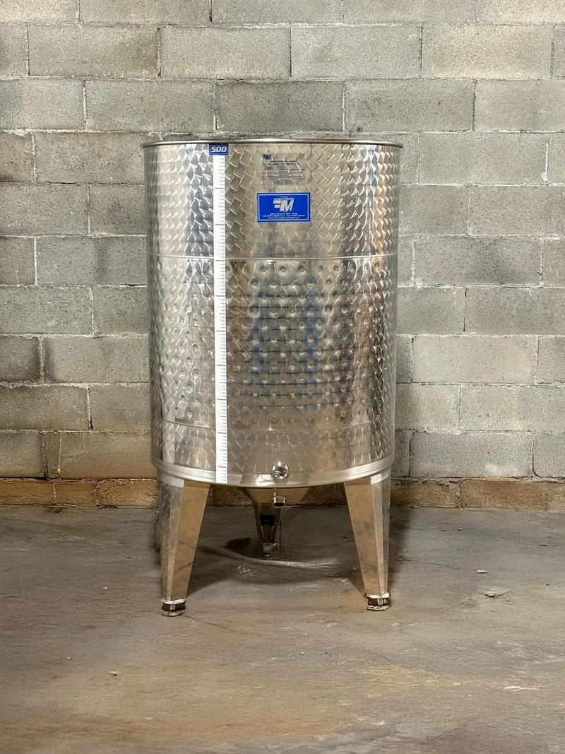 SERBATOIO INOX SEMPREPIENO AD ARIA FONDO BOMBATO CON FASCIA 500 LT - OUTLET50