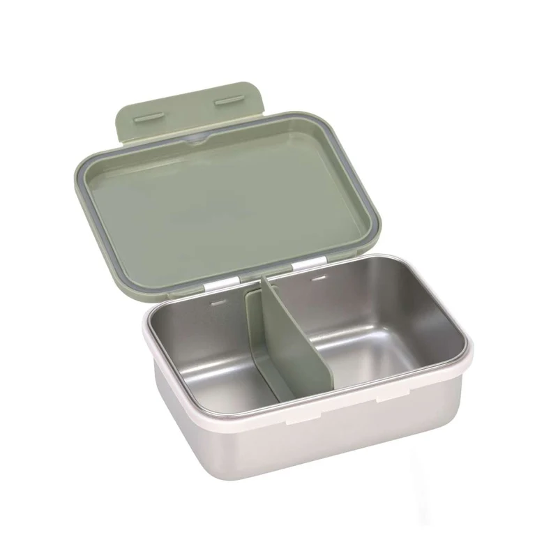 Kinder-Snackbox aus Edelstahl, Happy Prints Olive