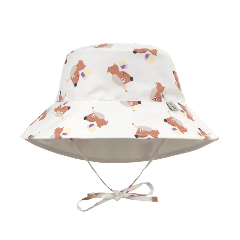 Reversibler UV-Hut Kinder – Eis Hund, Weiß