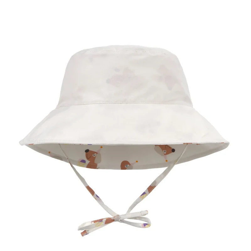 Reversibler UV-Hut Kinder – Eis Hund, Weiß