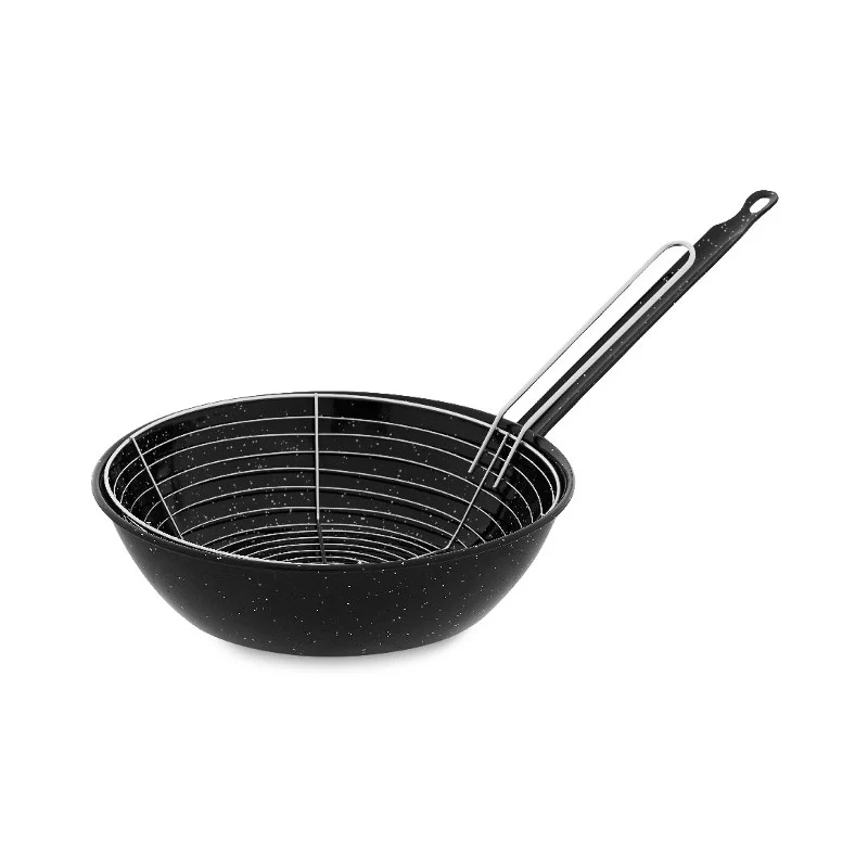 SARTEN SMALTATA CM.28 1 MANIGLIA CON CESTELLO
