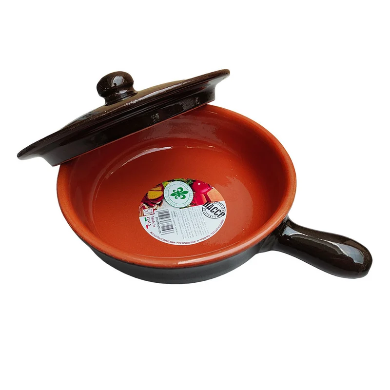 CASSERUOLA 1 MANICO CM 22 MARRONE CON COPERCHIO
