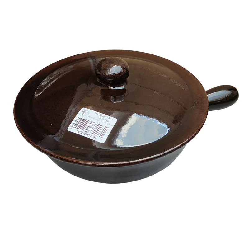 CASSERUOLA 1 MANICO CM 20 MARRONE CON COPERCHIO