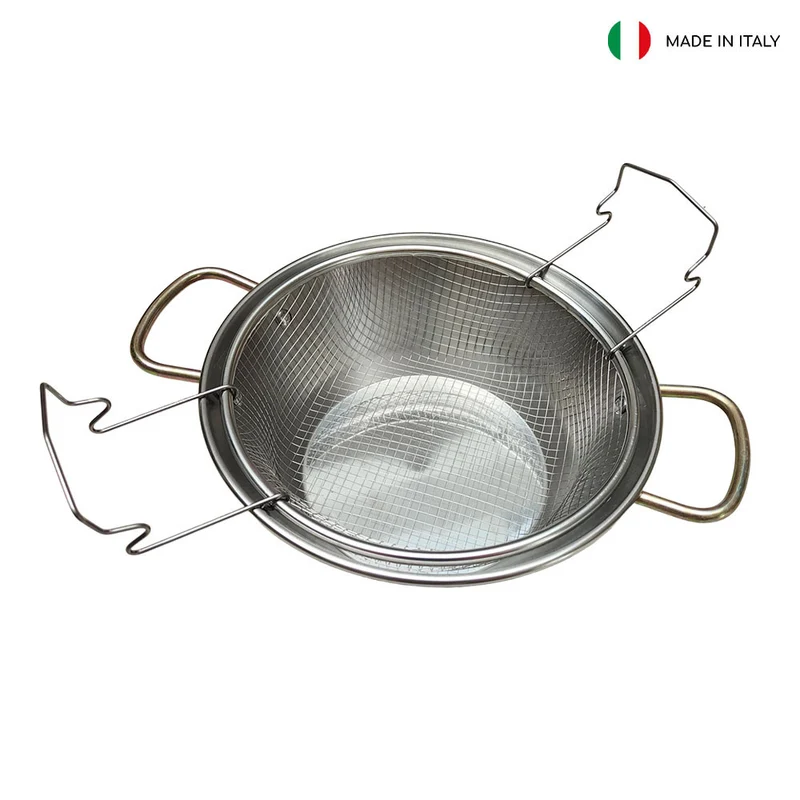 FRIGGITRICE INOX CON CESTELLO CM.26 CON MANIGLIE