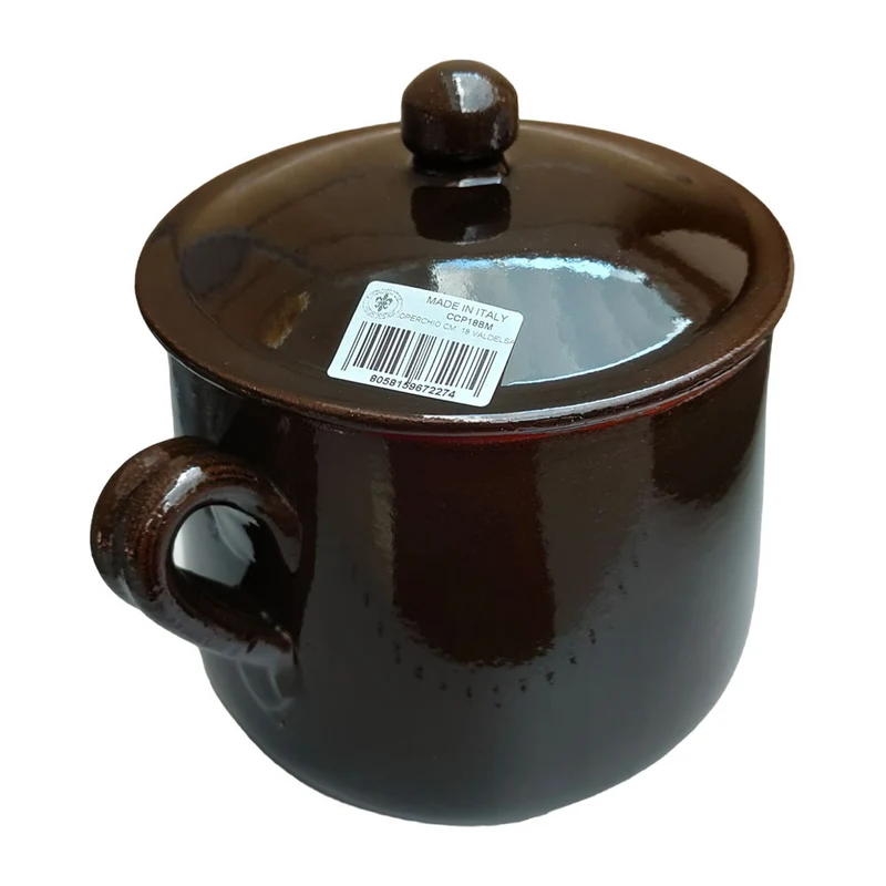 MARMITTA CM 24 MARRONE CON COPERCHIO