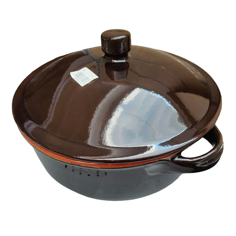 TEGAME 2 MANICI CM 36 MARRONE CON COPERCHIO
