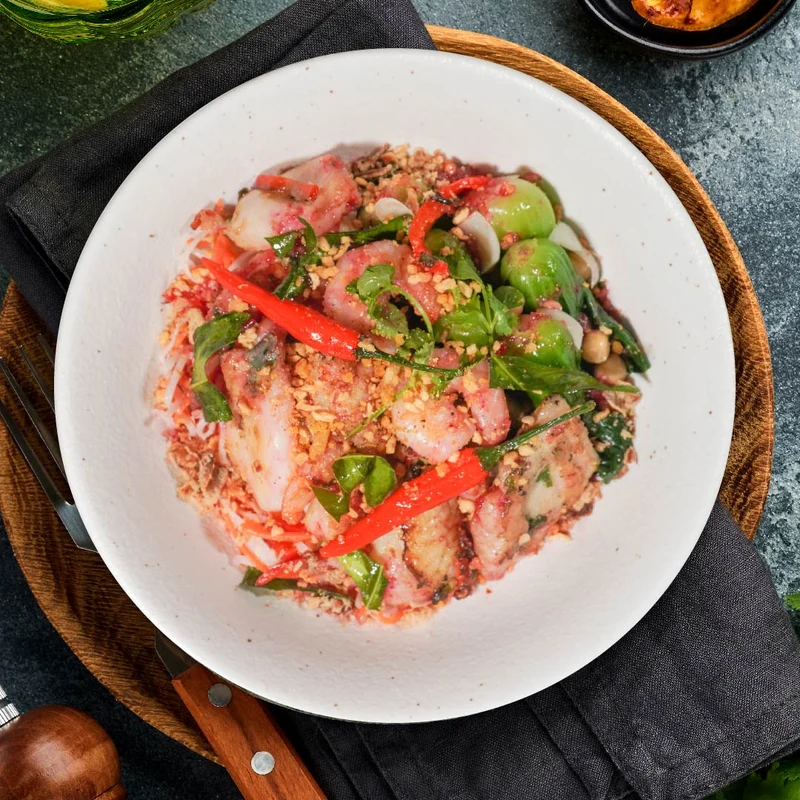 A. Thai Seafood W/ Seasonal Vegetables And Healthy Vermicelli Noodles