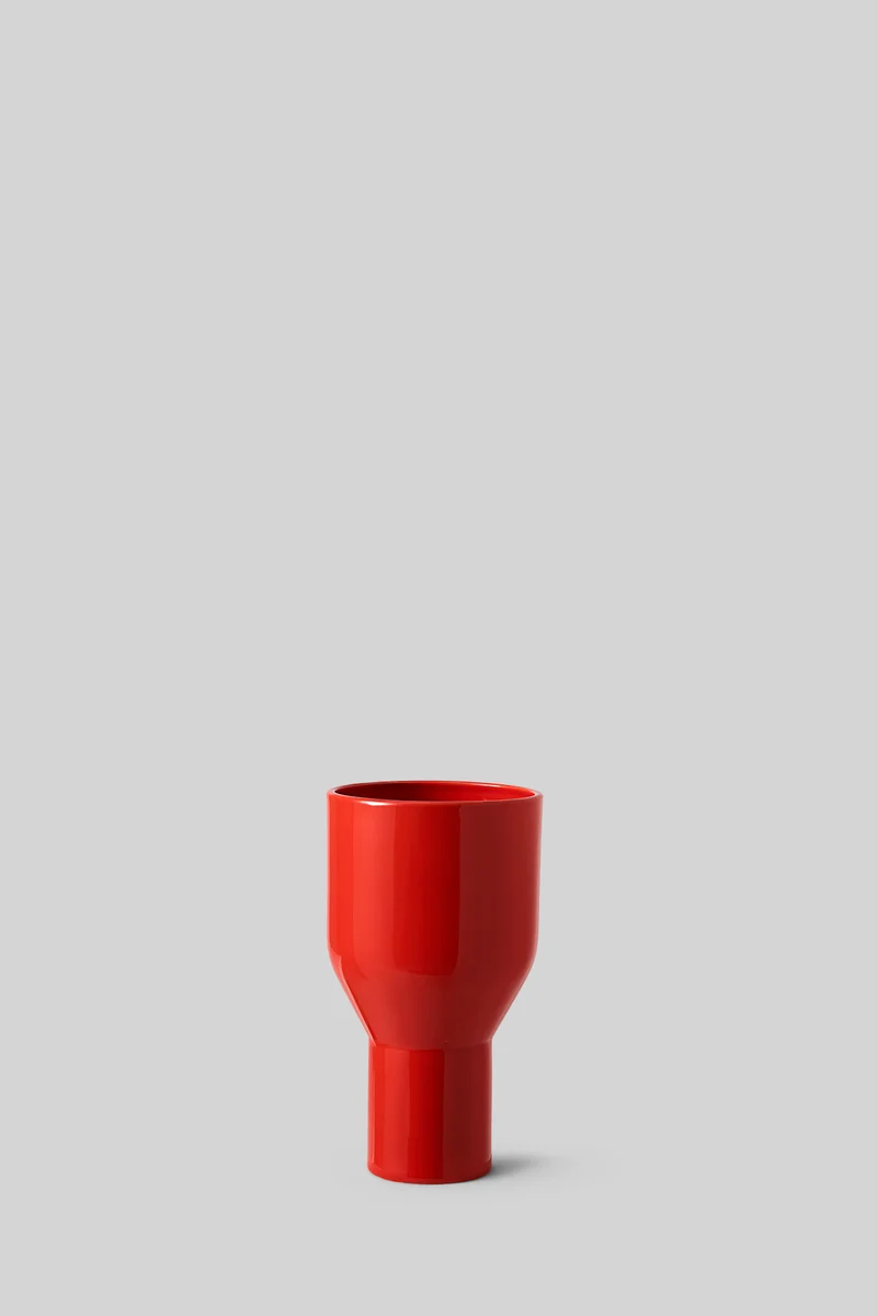 VASE, FLOWERSHADE, RED