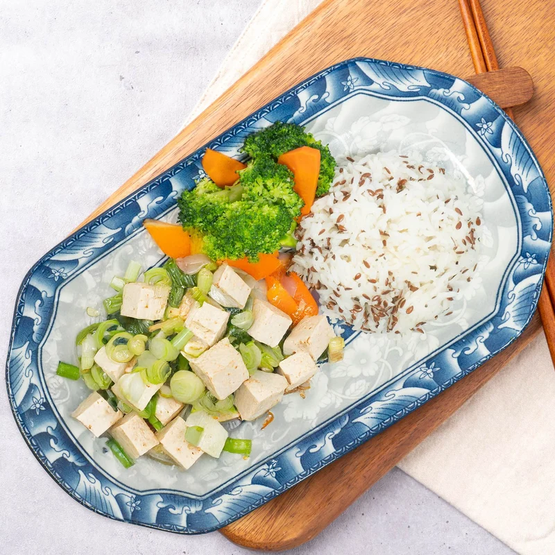 C. 蔥爆豆腐配時蔬及白飯 - 23Sep