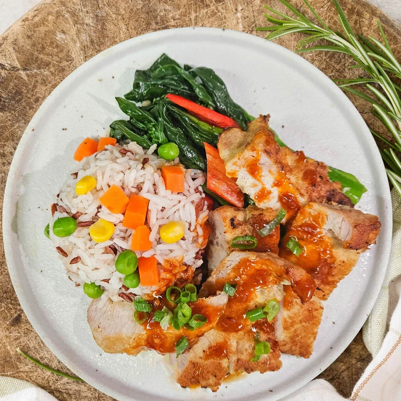 D. 桂花酸甜豬扒配時蔬及健康炒飯 - 24Sep