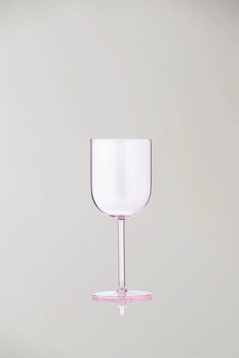GLASSWARE, WINE GLASS, TALL, 2 PCS, ROSE