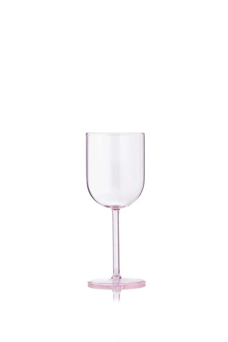 GLASSWARE, WINE GLASS, TALL, 2 PCS, ROSE