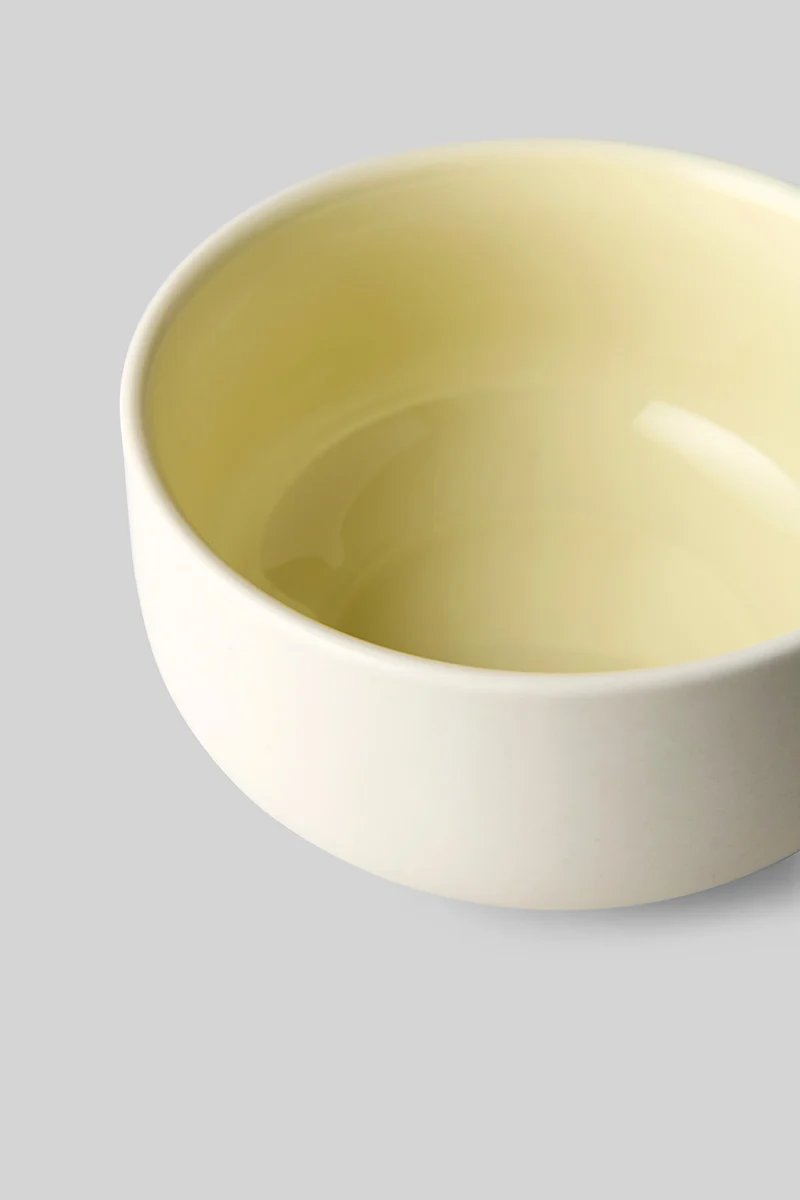CLAYWARE, BOWL, MEDIUM, 2 PCS, IVORY/YELLOW