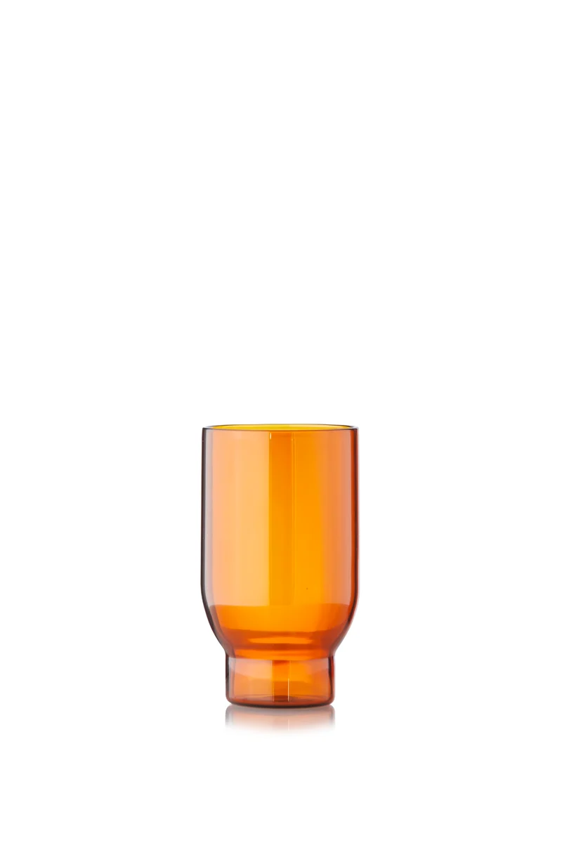GLASSWARE, WATER GLASS, TALL, 2 PCS, AMBER