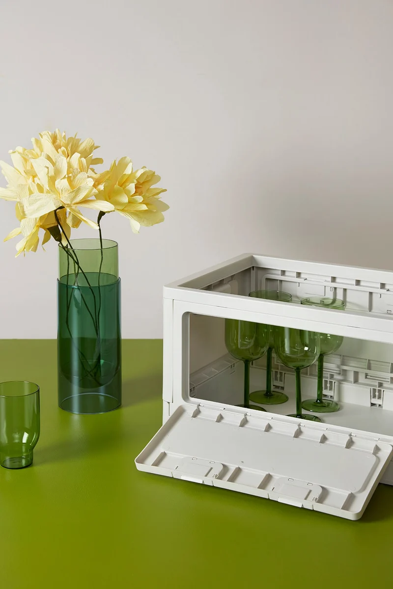 GLASSWARE, WATER GLASS, TALL, 2, PCS, GREEN