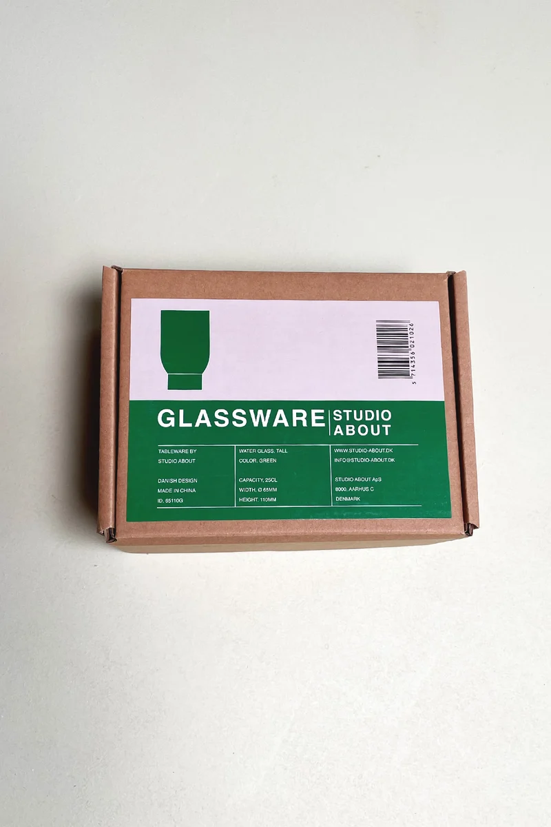GLASSWARE, WATER GLASS, TALL, 2, PCS, GREEN