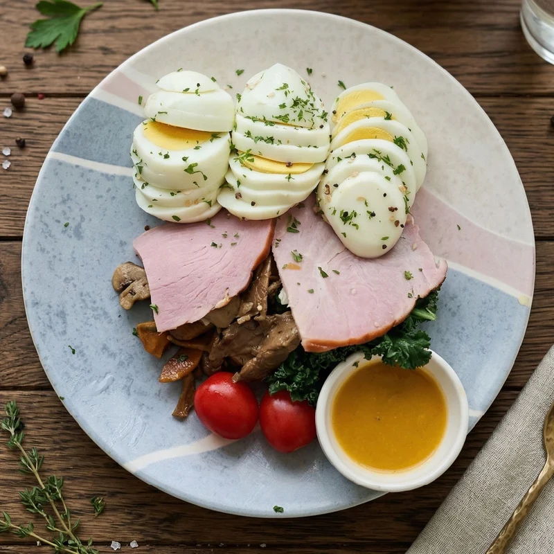 Farmers Breakfast w/ Boiled Eggs, Honey Roasted Ham and Side Salad