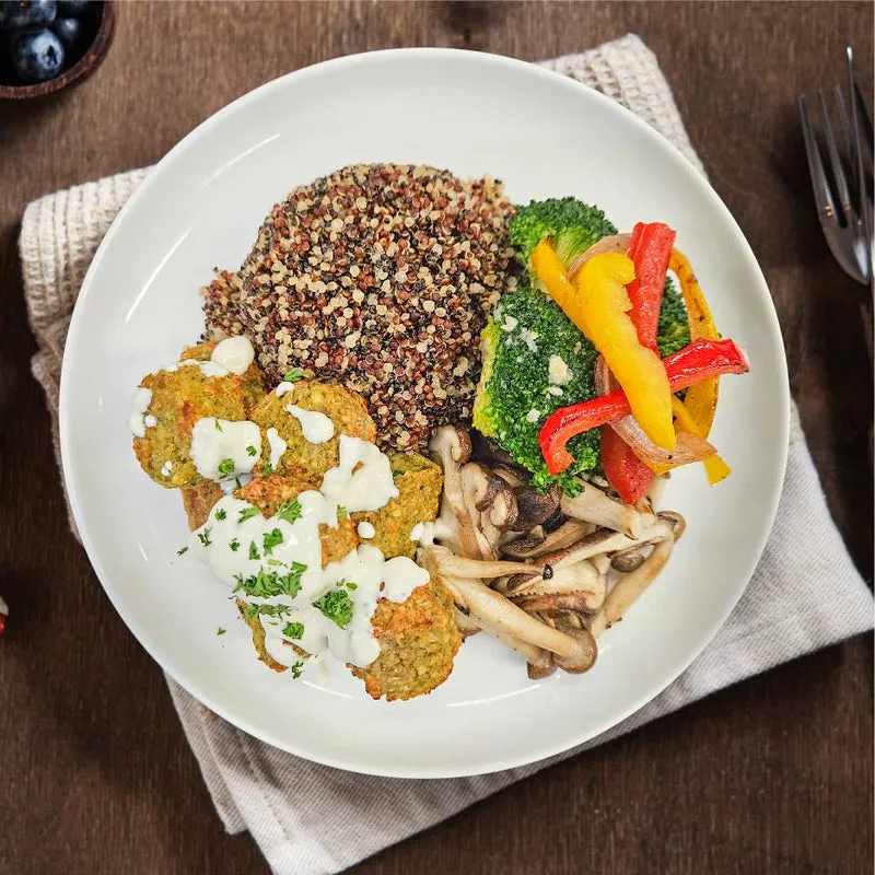 Roasted Falafel w/ Quinoa & Marinara Sauce