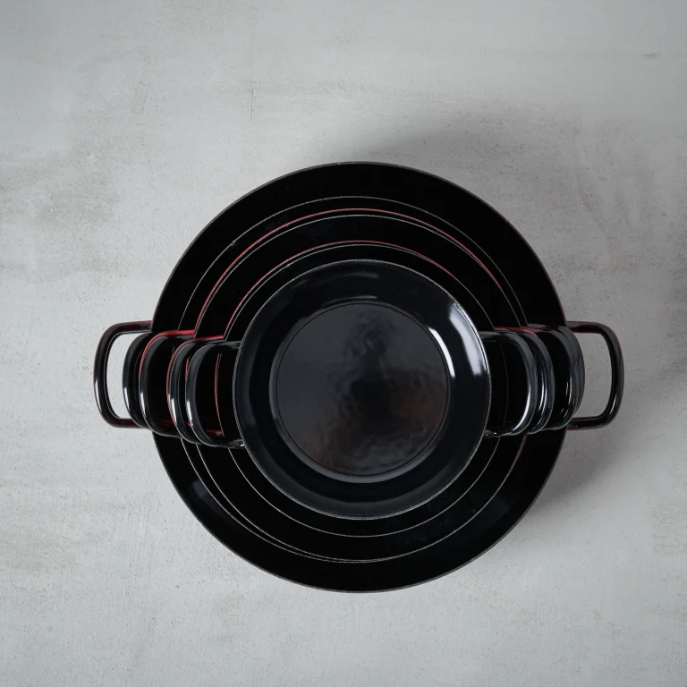 Schlemmerpfanne 24cm Schwarz Emaille