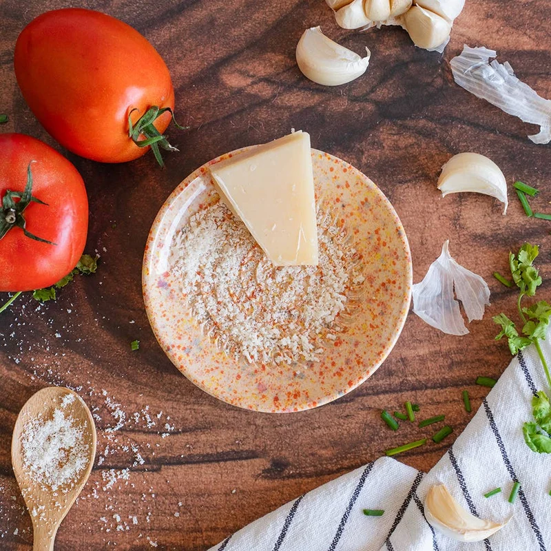 Keramikreibe "Konfetti" 12cm für Knoblauch, Ingwer & Gewürze