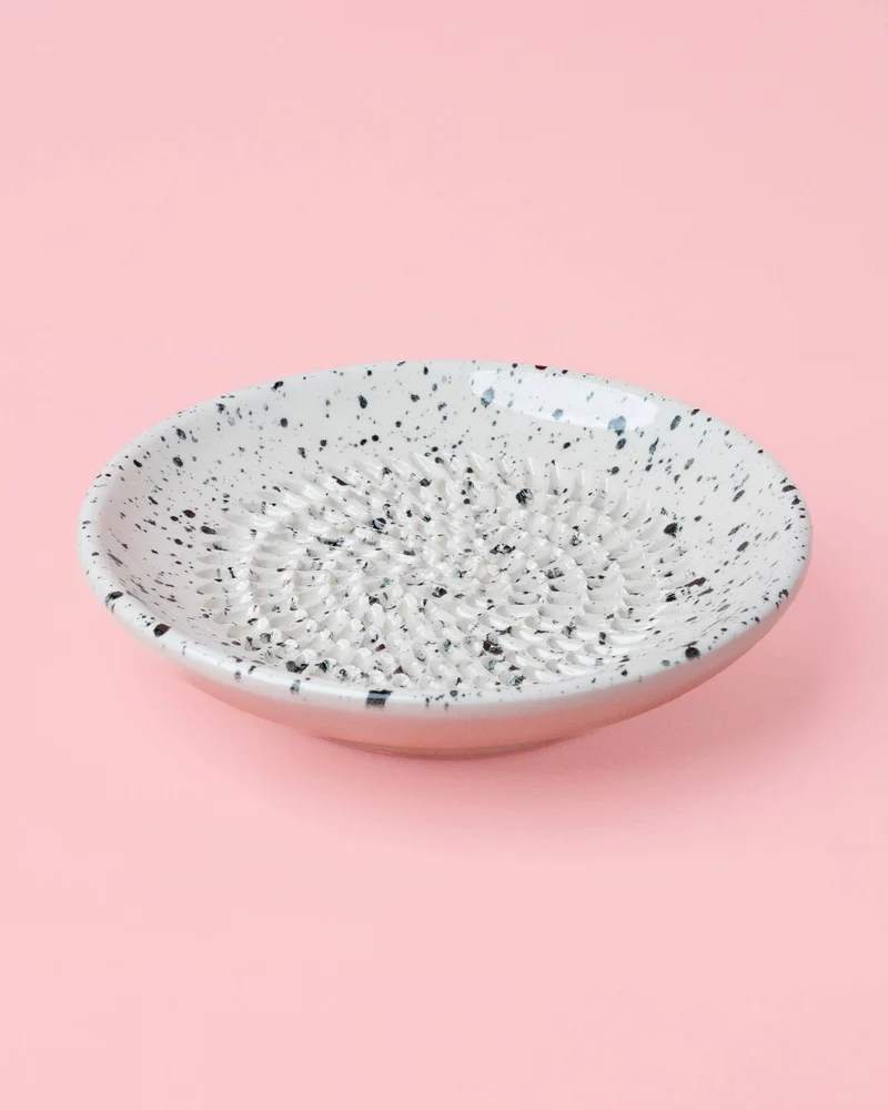 Keramikreibe "Granit" 12cm für Knoblauch, Ingwer & Gewürze