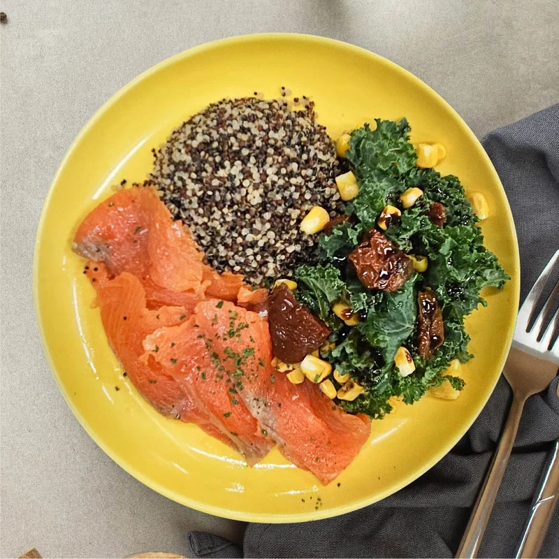 Italian Smoked Salmon Kale Quinoa Salad w/ Honey Balsamic Dressing - 1 day expiry (Fri)